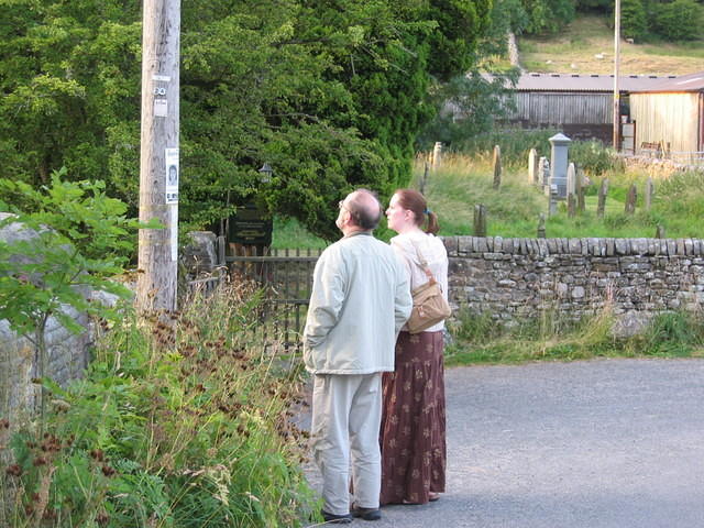 K & Dad by Hubberholme (nearby village) Church.